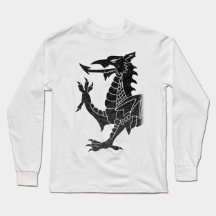 Welsh Dragon Black Long Sleeve T-Shirt